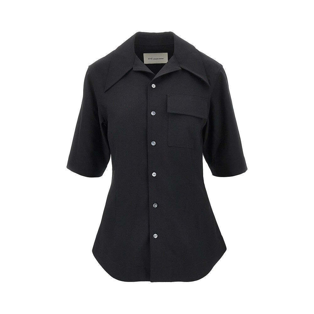 Ami Wool Twill Short-Sleeved Shirt